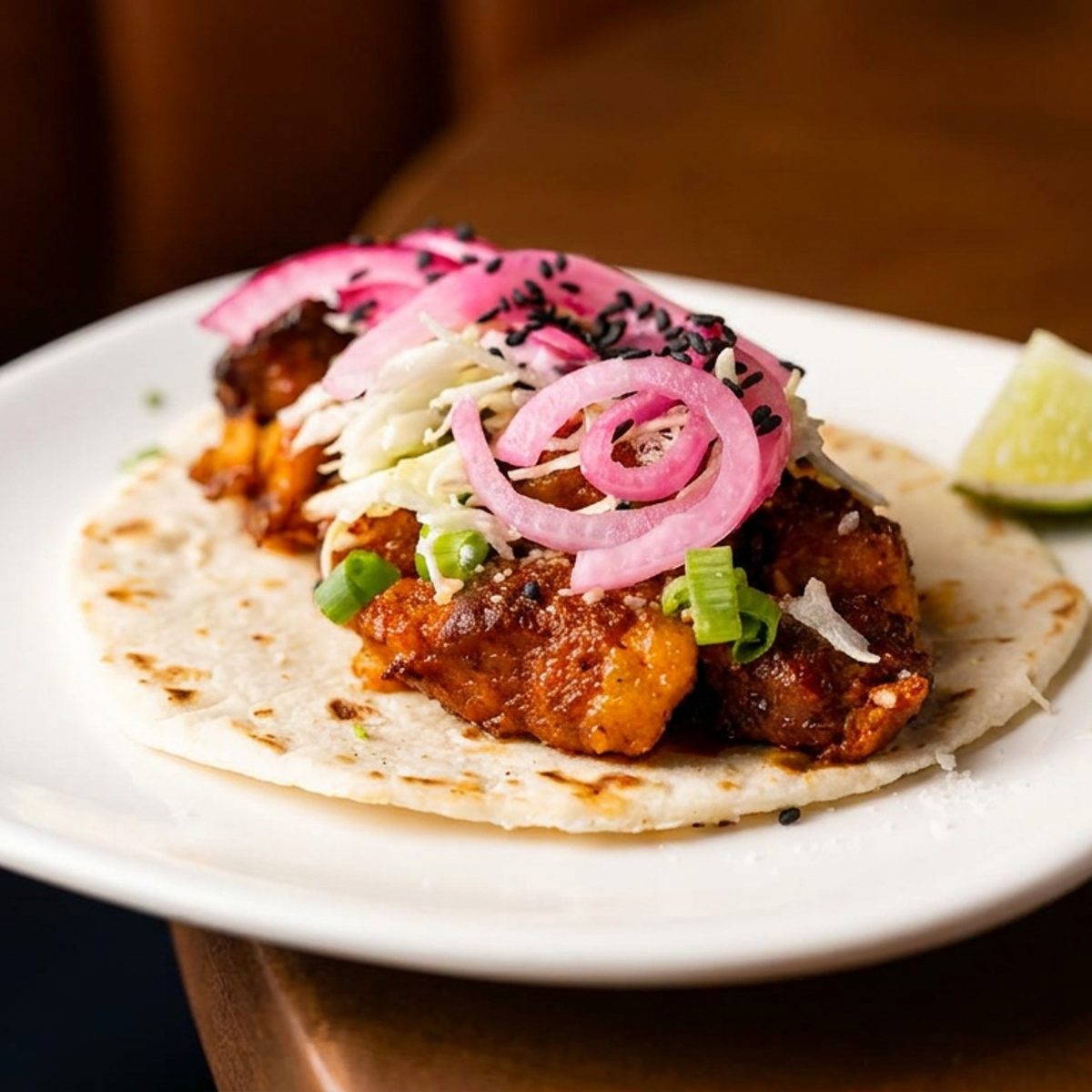 Chicken tacos with homemade crema
